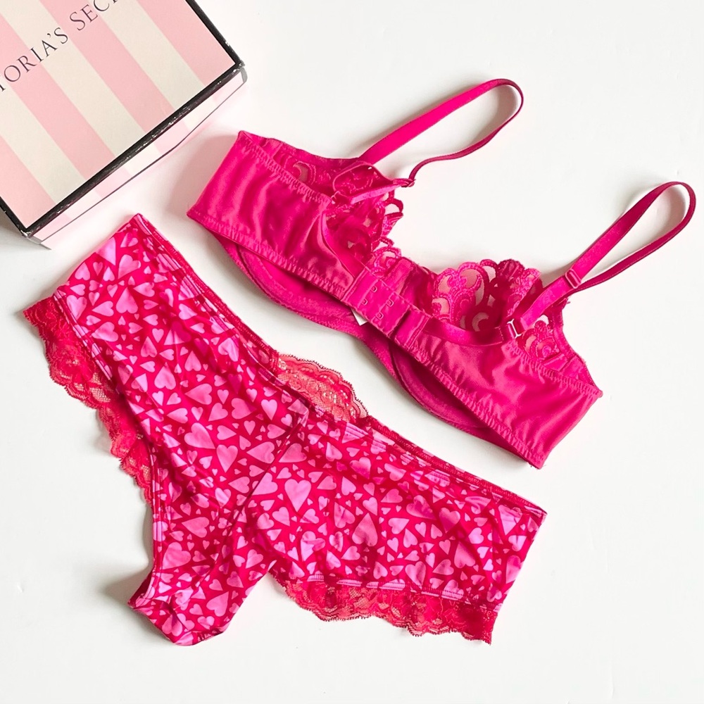 36B LARGE Victoria’s Secret hot pink bra set - Picture 5 of 7